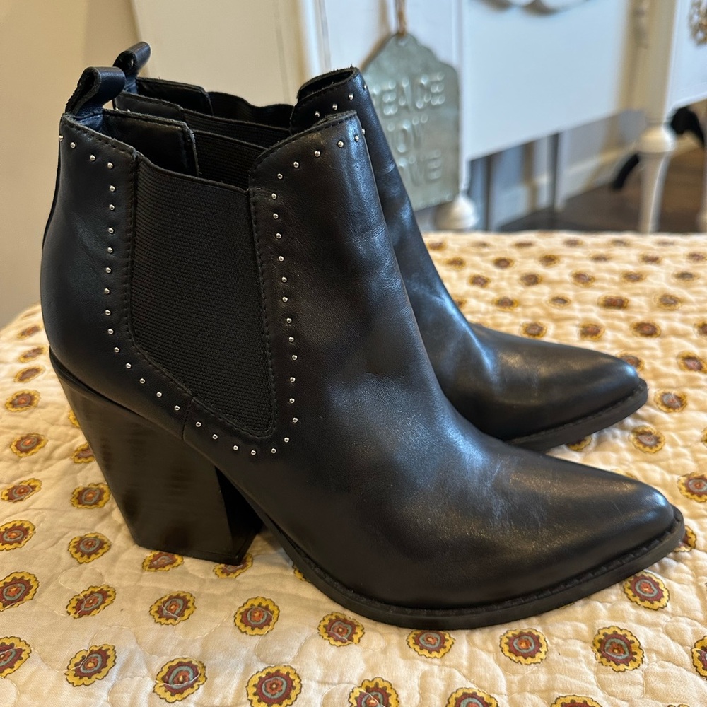Marc Fisher Black Ankle Boots with Studs Size 8.5